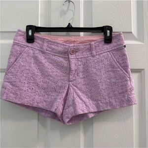Lilly Pulitzer Women's Size 0 Lavender Purple Eyelet Chino Shorts